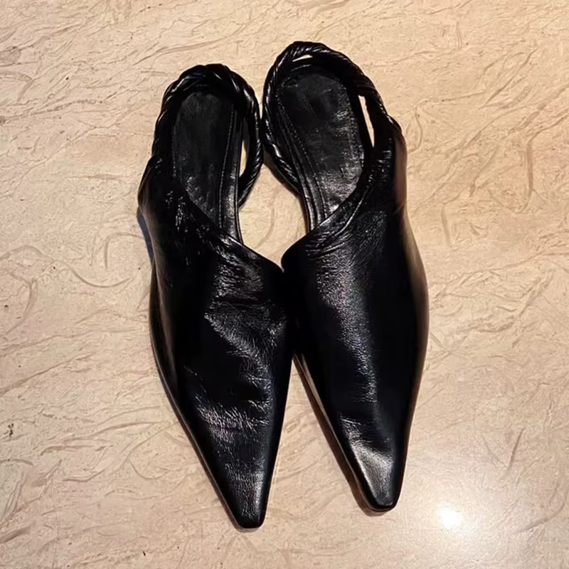 Baotou-Sandales pointues à fond plat, demi-pantoufles, talons hauts, chaussures Mueller, nouvelle mo