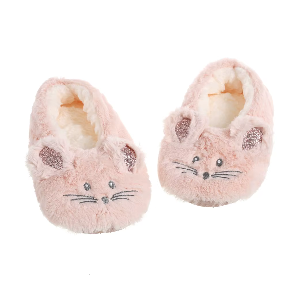 Chausson pelucheux avec poignée coordonnante pour femme, fourrure d'intérieur, peluche, oreilles de 