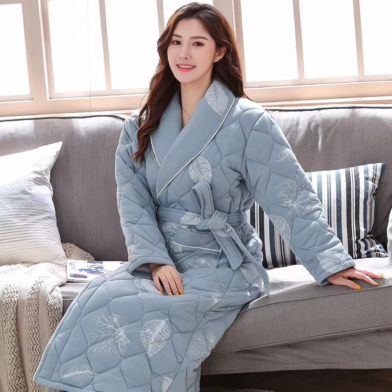 Peignoir Homme femmes Robe hiver chaud coton matelassé femmes Peignoir chemise de nuit Robe de chamb