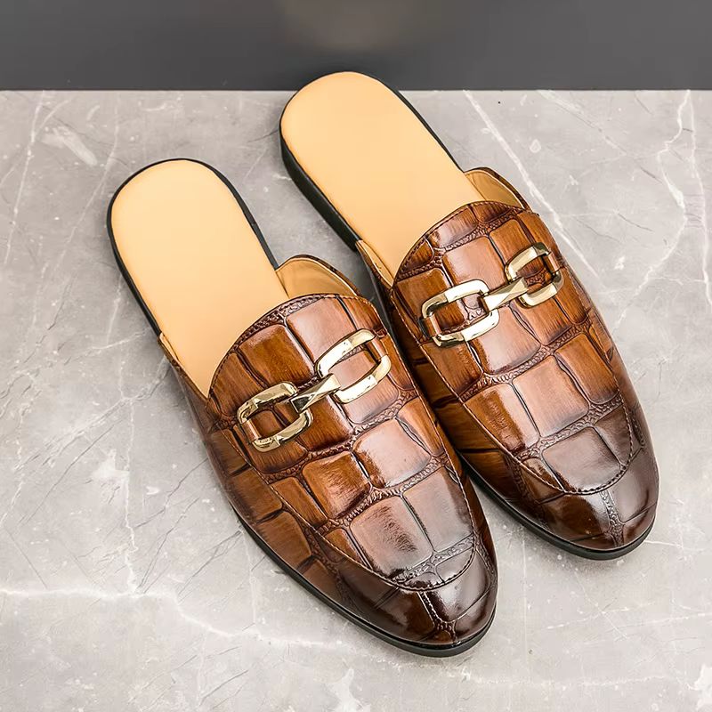 Nouvelles mules décontractées pour hommes, motif alligator, mocassins respirants, chaussures d'été t