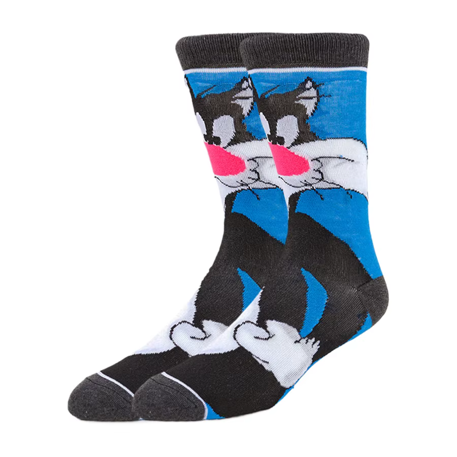 Warner Bros Chaussettes amusantes à motifs de dessins animés pour hommes et femmes, chaussettes déco