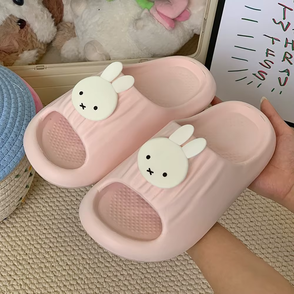 Kawaii Miffy plate-forme pantoufles mignon lapin Miffy tête été femmes chaussures fond épais maison 