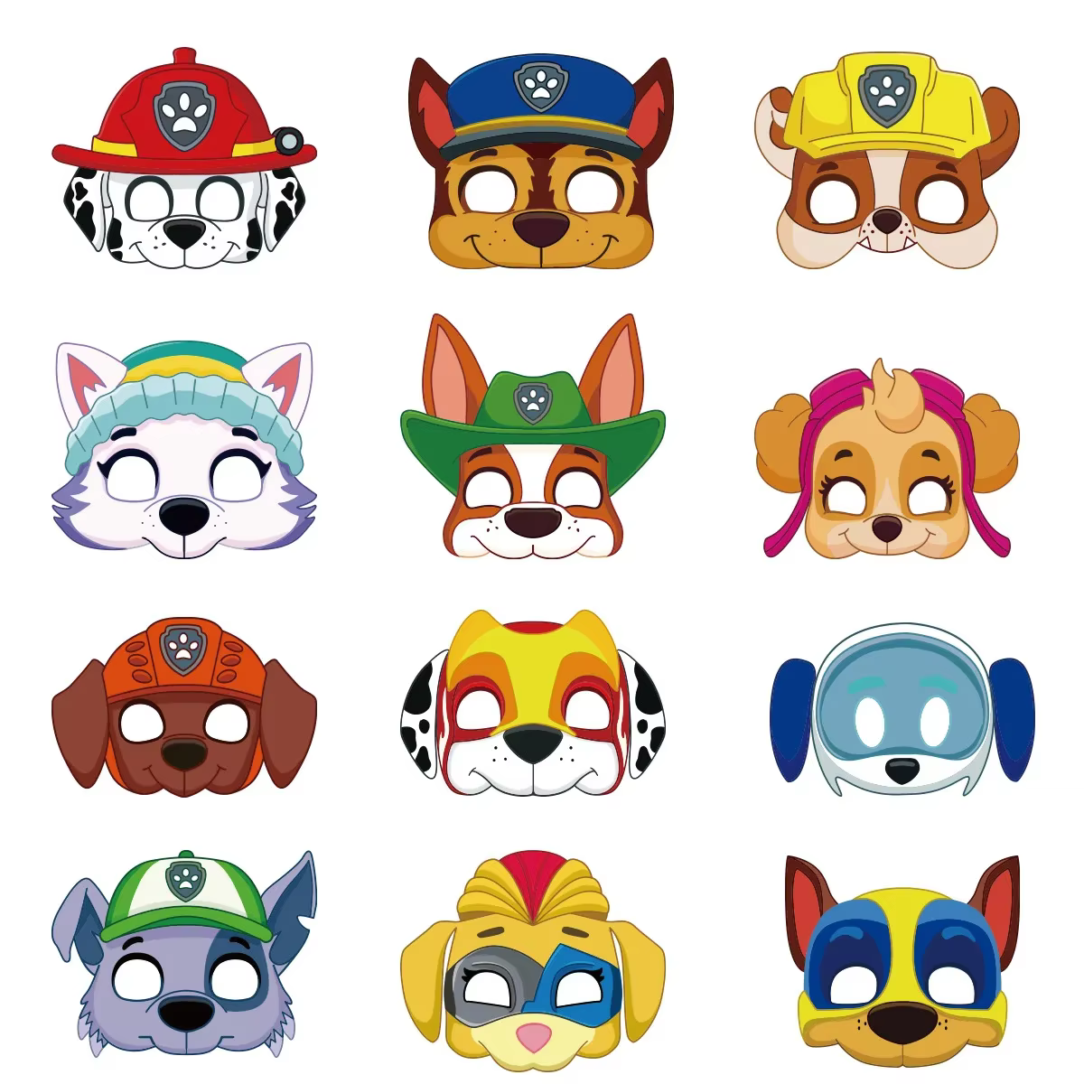 12 pièces Paw Patrol fête d'anniversaire masques jouet chiot patrouille enfants Costume masques Patr