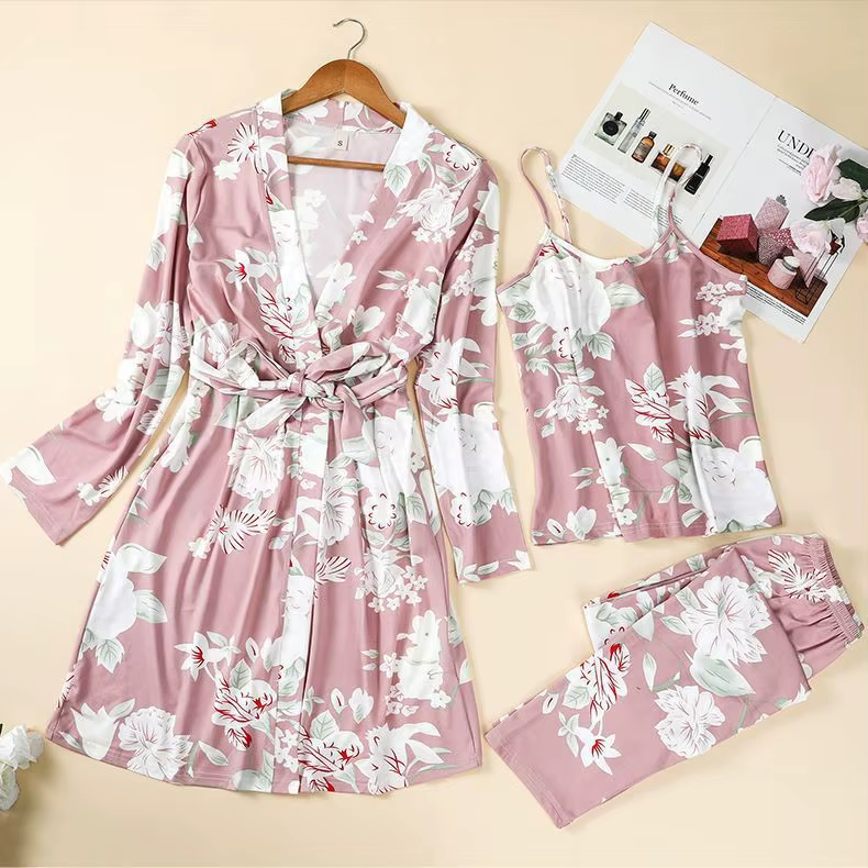 Ensemble pyjama 3 pièces pour femmes, vêtements de maison, Style fin, confortable, décontracté, Simp