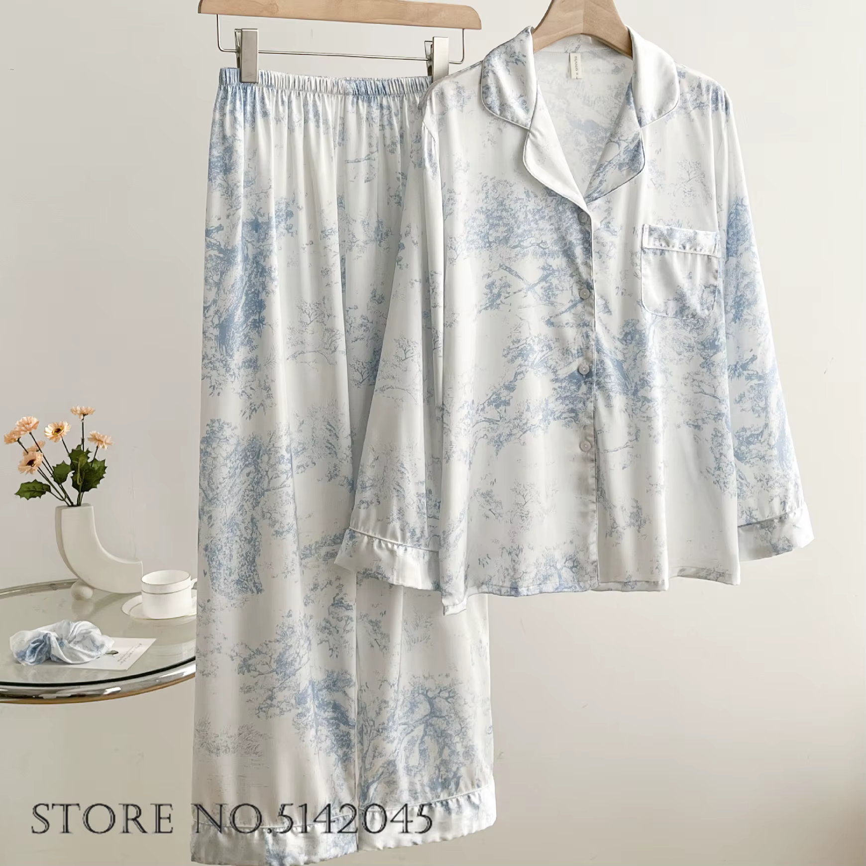 Ensemble de pyjama en dentelle de satin blanc pour femme, garniture de mariée, vêtements de nuit de 