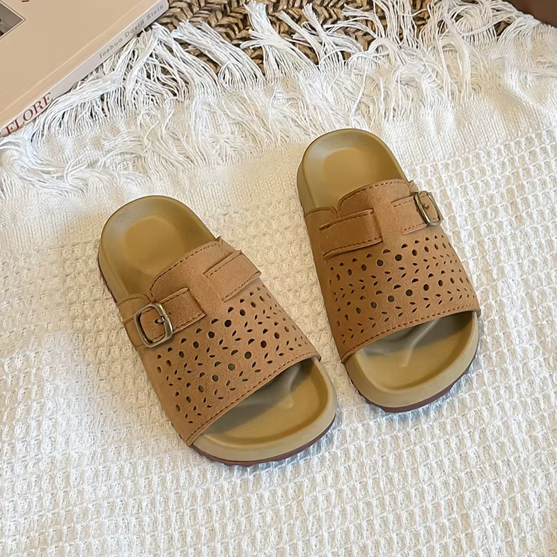 Chaussons polyvalents pour enfants, chaussures de plage souples pour enfants, style rétro, décontrac