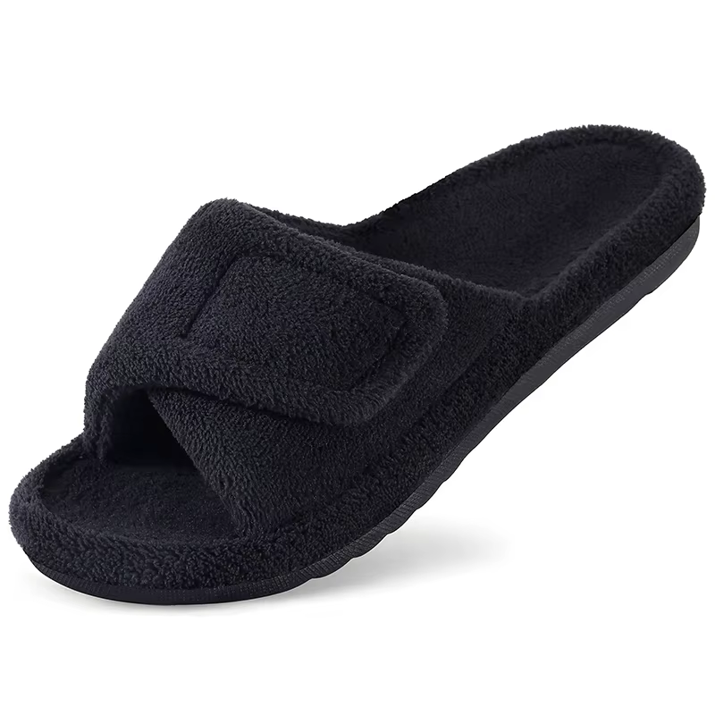 Shevalues hiver moelleux chaussons pour femmes avec soutien de la voûte plantaire sans lacet semelle