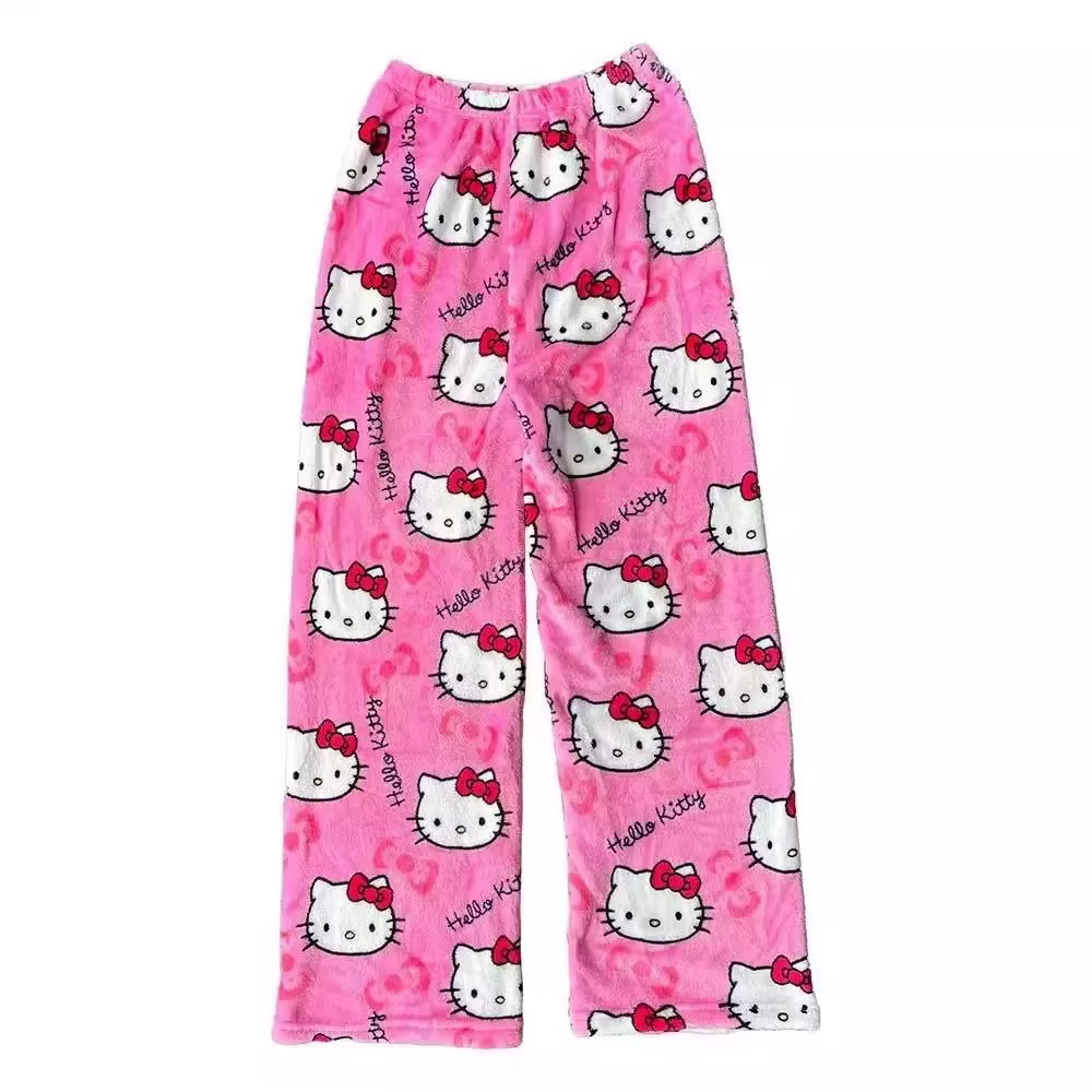 Nouveau Pantalon de Pyjama Hello Kitty 2025 pour Femme, Motif Anime, Pantalon de Pyjama Dessin Animé