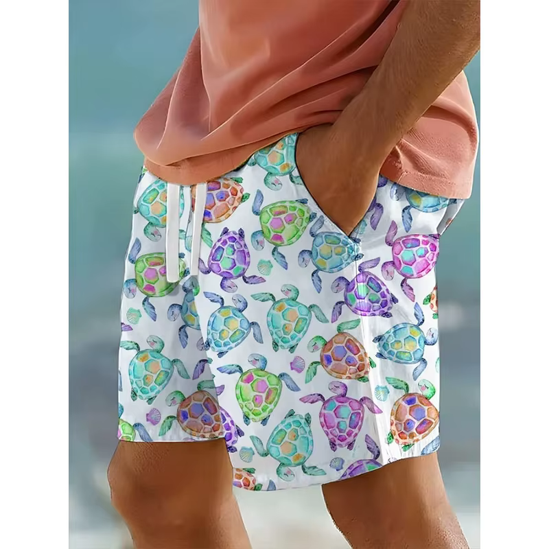 Short de plage tortues de mer imprimé Animal 3D pour hommes, planche de surf surdimensionnée, pantal
