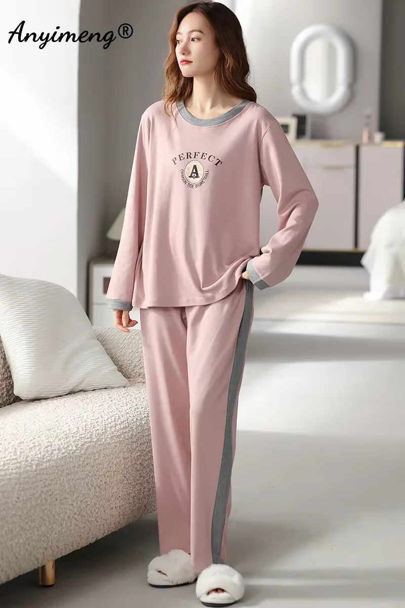 Ensemble de pyjama en coton à imprimé floral pour femmes, vêtements de nuit élégants, vêtements de d