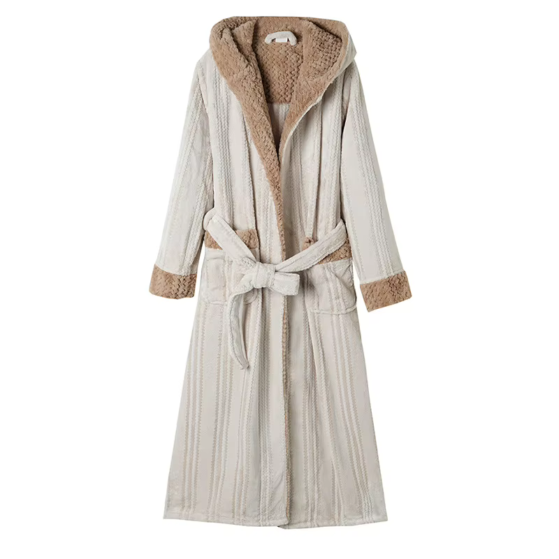 Flanelle Couples Robe longue Robes d'hiver garder au chaud vêtements de nuit chemise de nuit pour ho