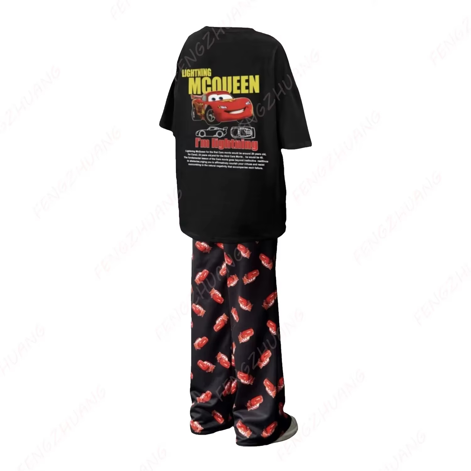 Ensemble T-shirt et pantalon de pyjama McQueen & SALLY été 2025-26 pour adultes/enfants – Vêtements