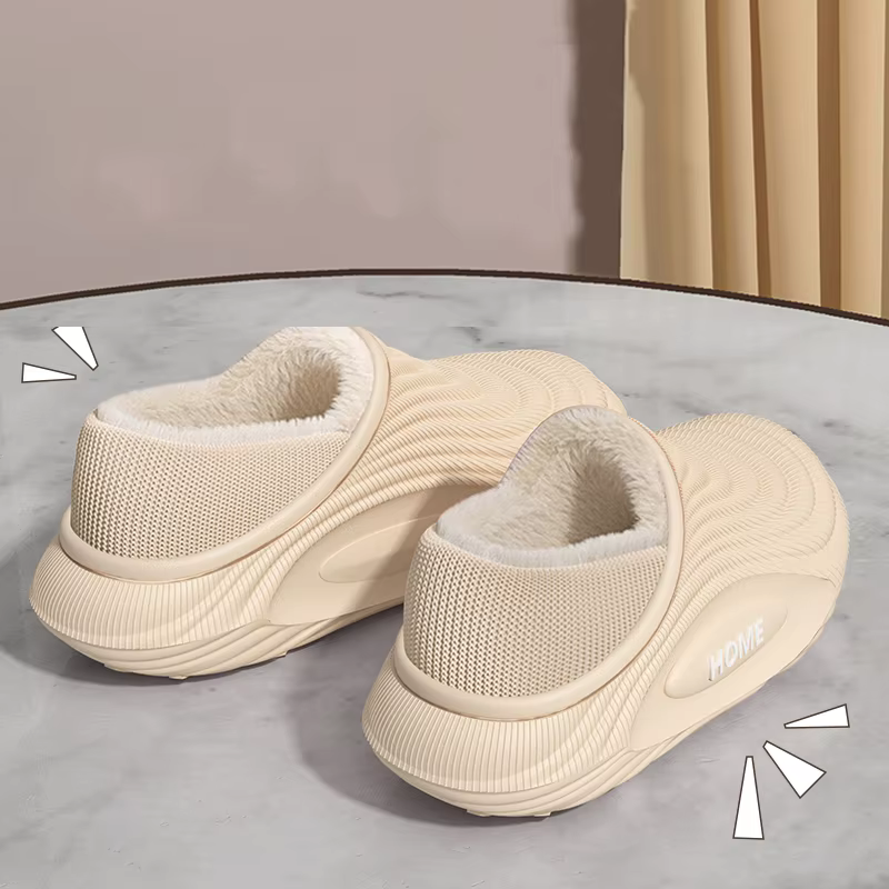 Pantoufles chaudes en peluche EVA pour hommes et femmes, décontractées, plateforme d'hiver, chaussur