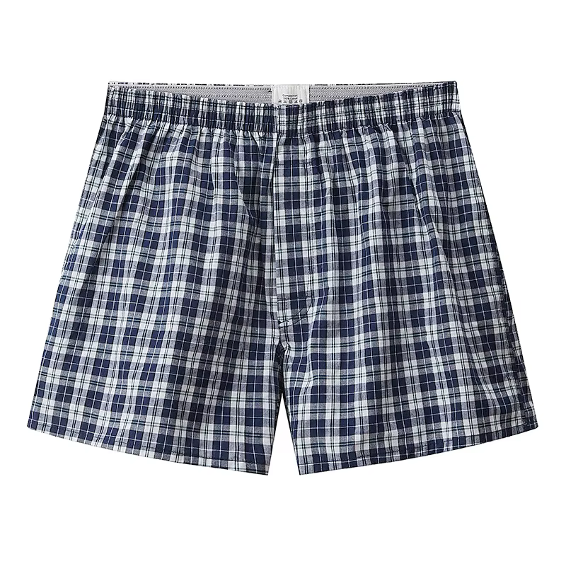 Mode Plaid Pyjamas Pantalon pour hommes pur coton vêtements de nuit Shorts homme vêtements de maison