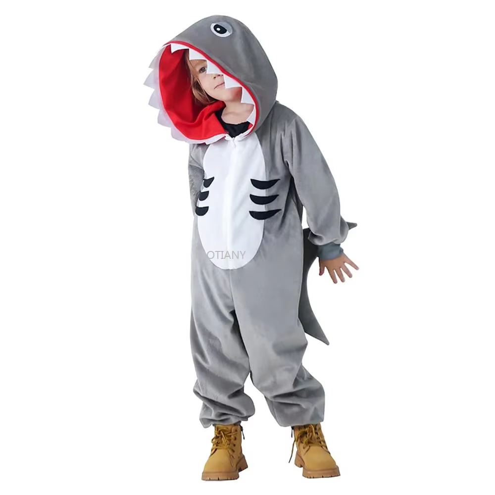 Pyjama de requin mignon, costume de danse d'animal pour jeu de rôle d'Halloween, costumes de spectac