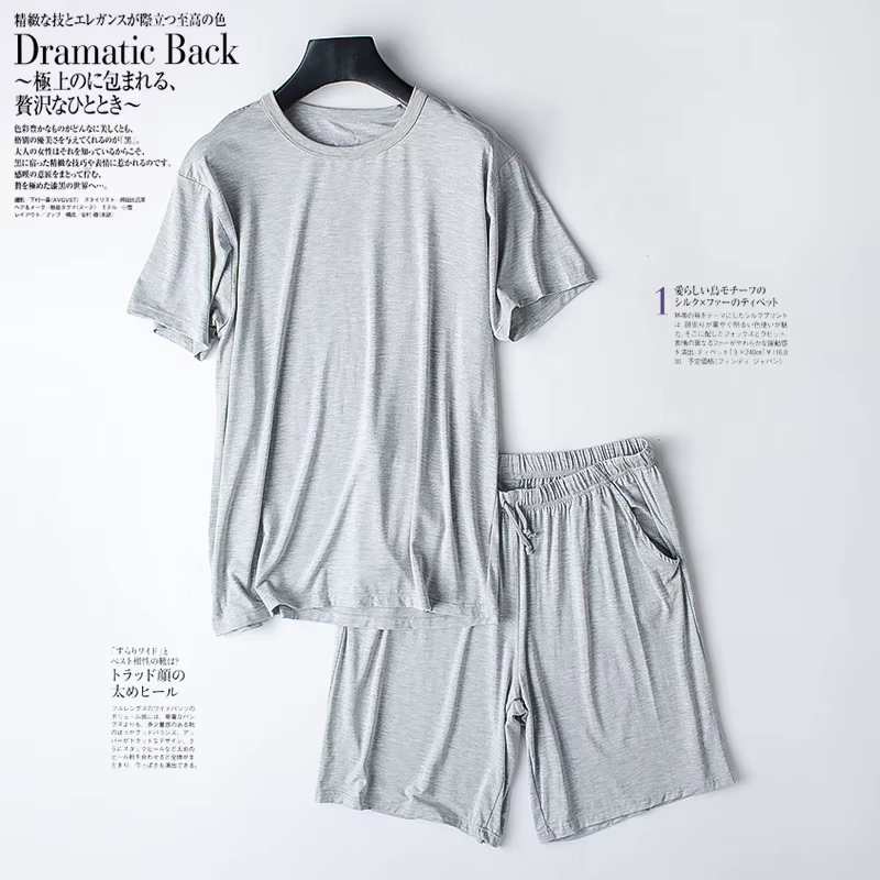 Pyjama d'été décontracté à manches courtes pour hommes, vêtements de nuit, de maison, d'extérieur, d