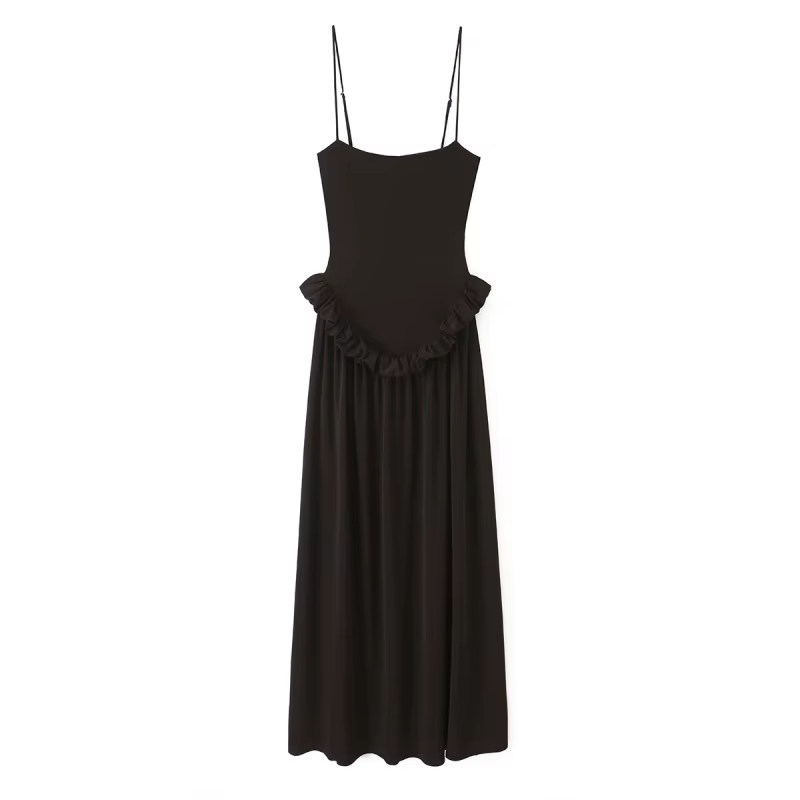 Robe nuisette pour femme - Jupe longue à volants à la taille avec bretelles réglables, collection Pr