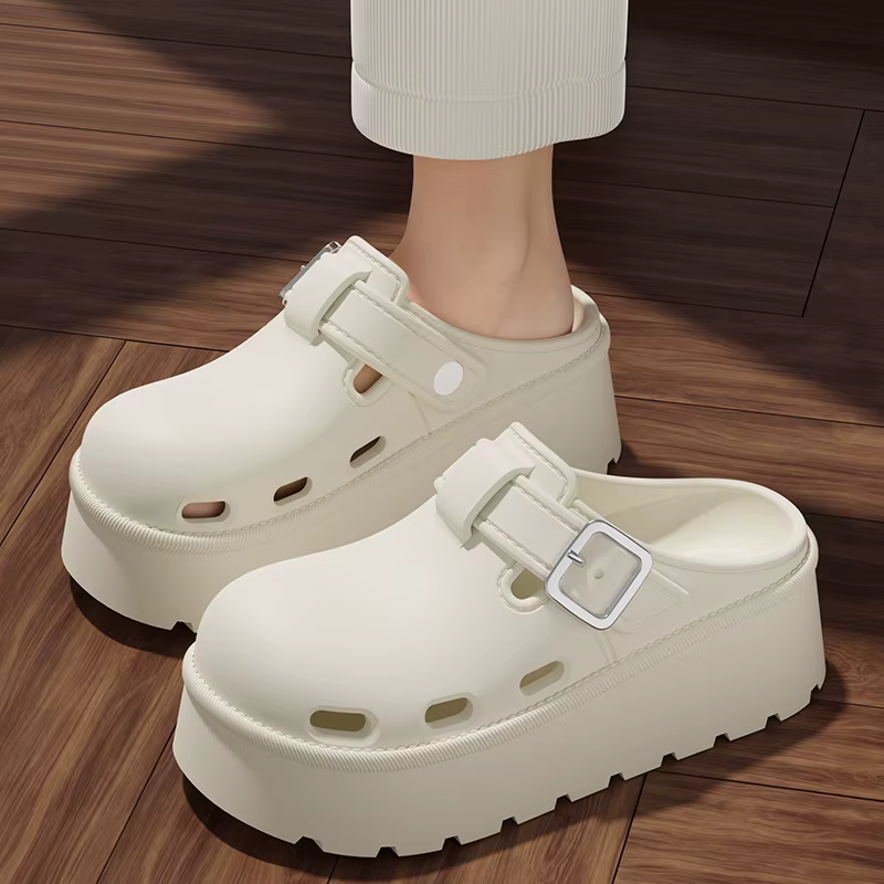 Mules Birkenstock à plateforme épaisse pour femme, à bout fermé, antidérapantes, pour l'extérieur