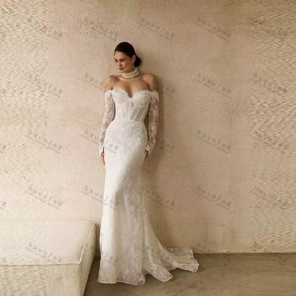 Robes de mariée glamour, robes de mariée vintage, robes à volants en dentelle pour soirée formelle, 