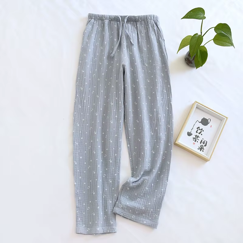 Pantalons de couchage en coton pour couples, pour hommes et femmes, vêtements de maison décontractés