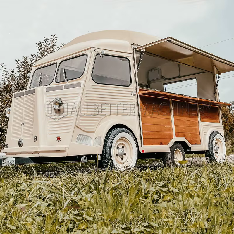 Camion de nourriture mobile pour restaurant de rue, remorque de nourriture, hot-dog de crème glacée,