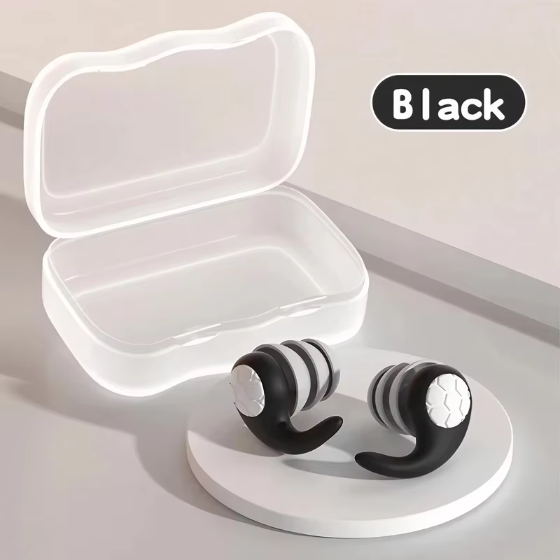 1 paire de bouchons d'oreilles en silicone souple, suppression du bruit, étanche, ajustement confort