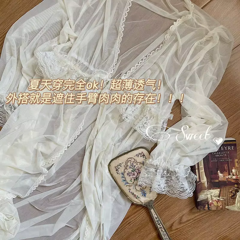 Vintage femme Court Style mince Tulle Robe/chemise de nuit dames princesse chemises de nuit conte de