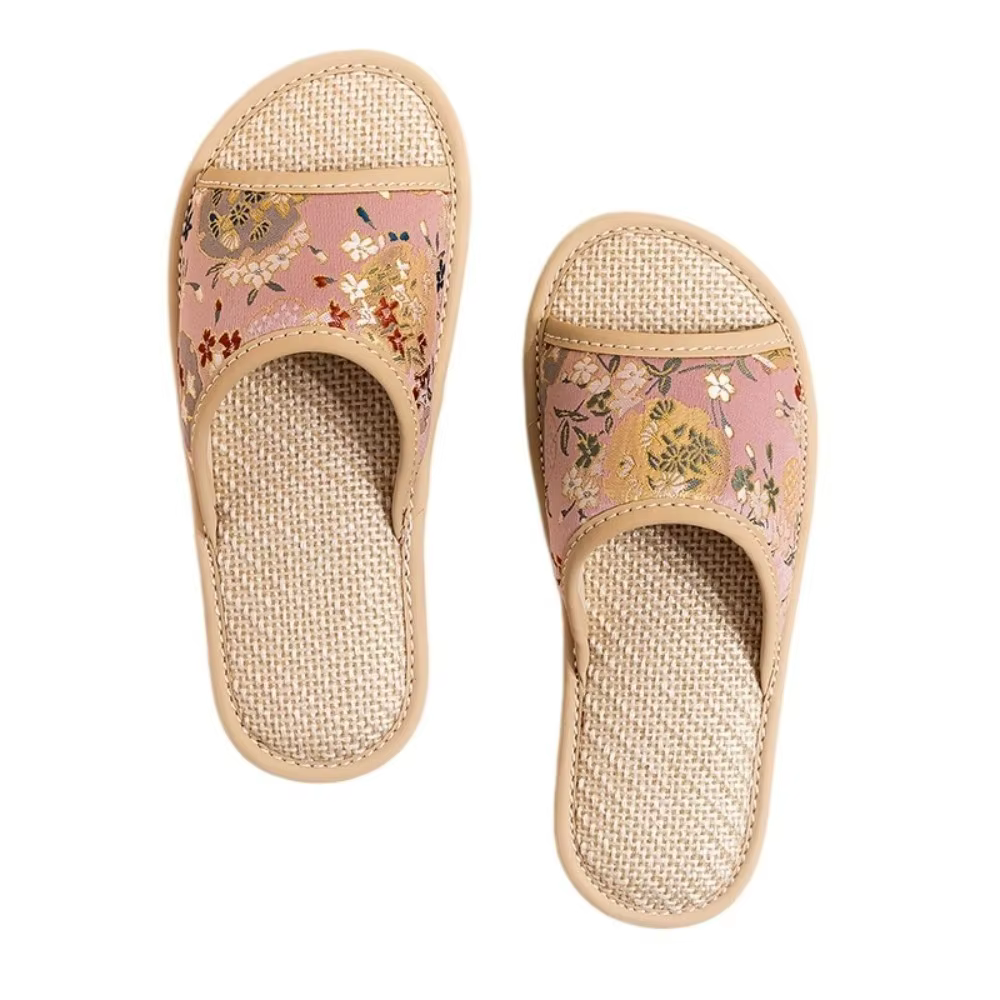 Sandales antidérapantes en lin, pantoufles douces absorbant la transpiration, pantoufles pour hommes