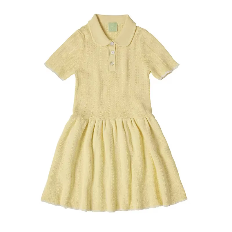 Vêtements d'été pour filles, nouvelle marque de styliste, robe tricotée décontractée, princesse mign