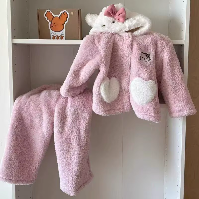 Sanrio cannelle automne hiver nouveau dessin animé imprimé enfants pyjama 2 pièces confortable Paren