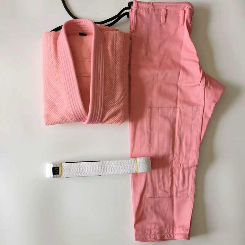 Kimono brésilien rose Jiu Jitsu, uniformes BJJ Gi, vêtements d'arts martiaux avec ceinture blanche p