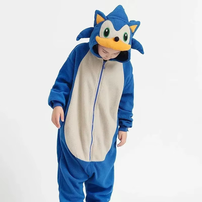 Filles garçons vêtements de nuit de dessin animé enfants enfants mignon Sonic Onesies animaux flanel