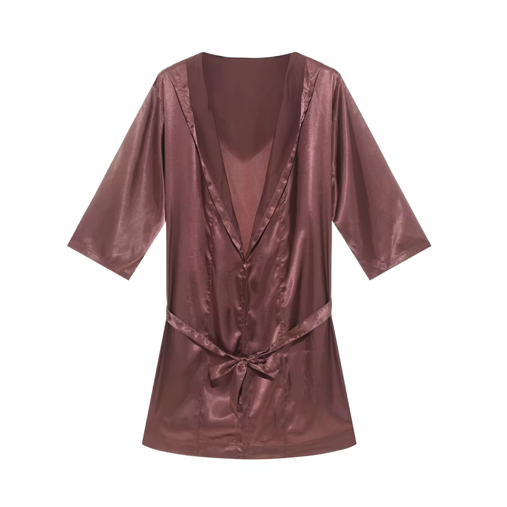Peignoir à capuche en satin pour hommes, ensemble de shorts, pyjama, robe de nuit, chemise de nuit, 