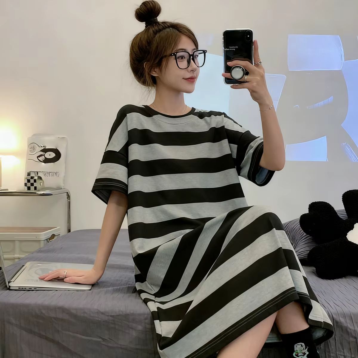 Robe de nuit mignonne à motifs de dessins animés pour femmes, 26 styles adorables, ensemble de vêtem