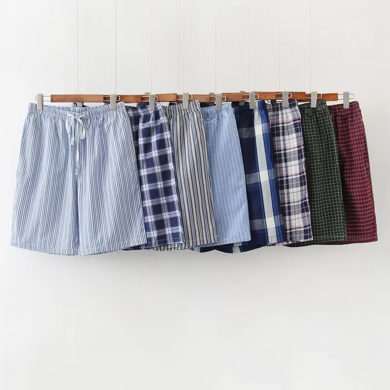 Short de pyjama à rayures 100% coton pour hommes