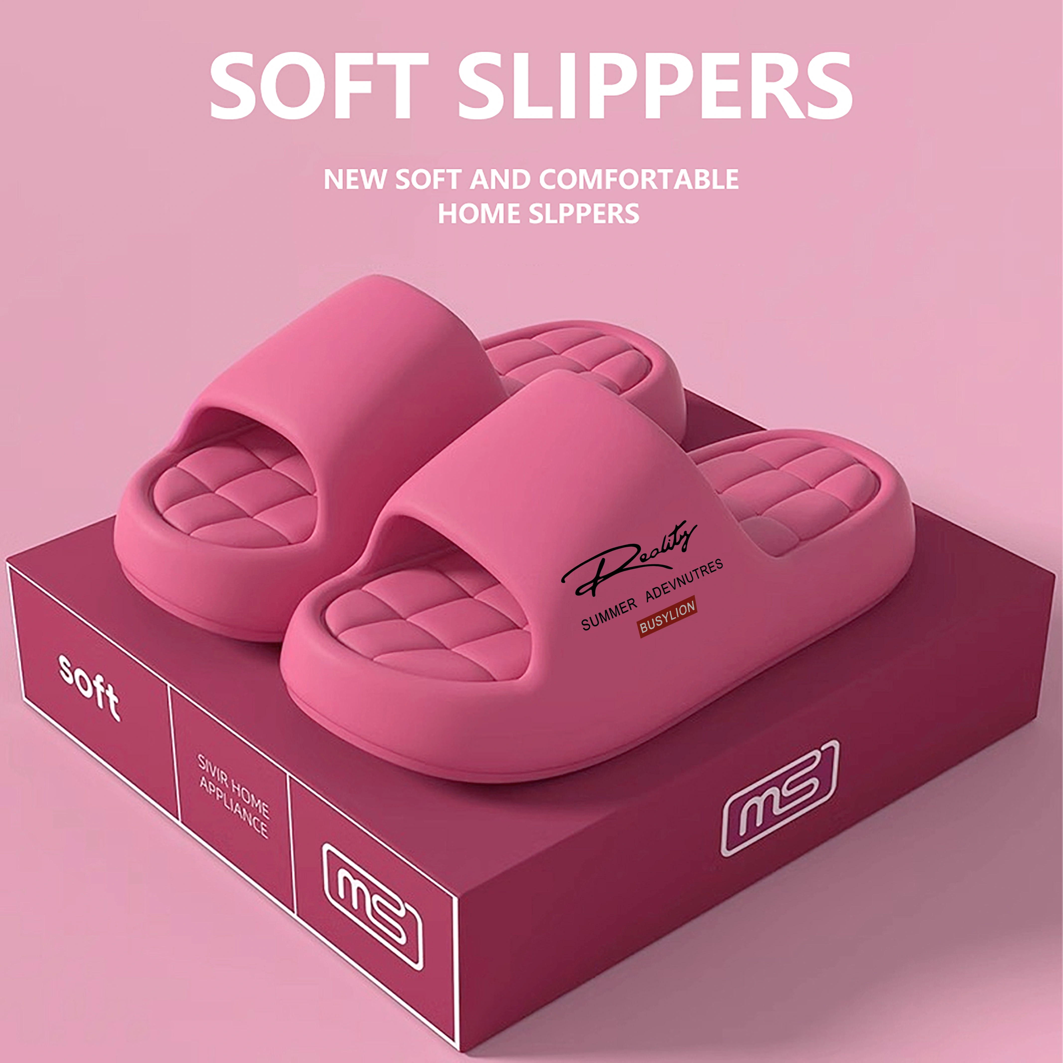 BUSYLION Pantoufles d'été pour femmes