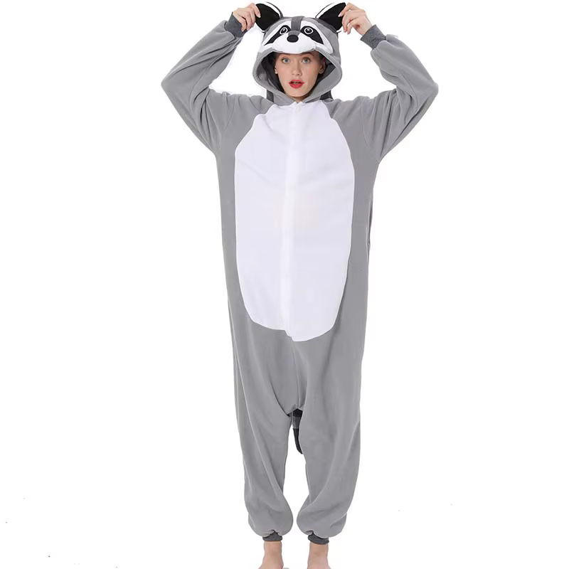 Hommes Pyjamas Animal Kigurumi femmes raton laveur Onesies pour adultes dessin animé une pièce Pijamas corps complet cadeau d'anniversaire Cosplay Costume