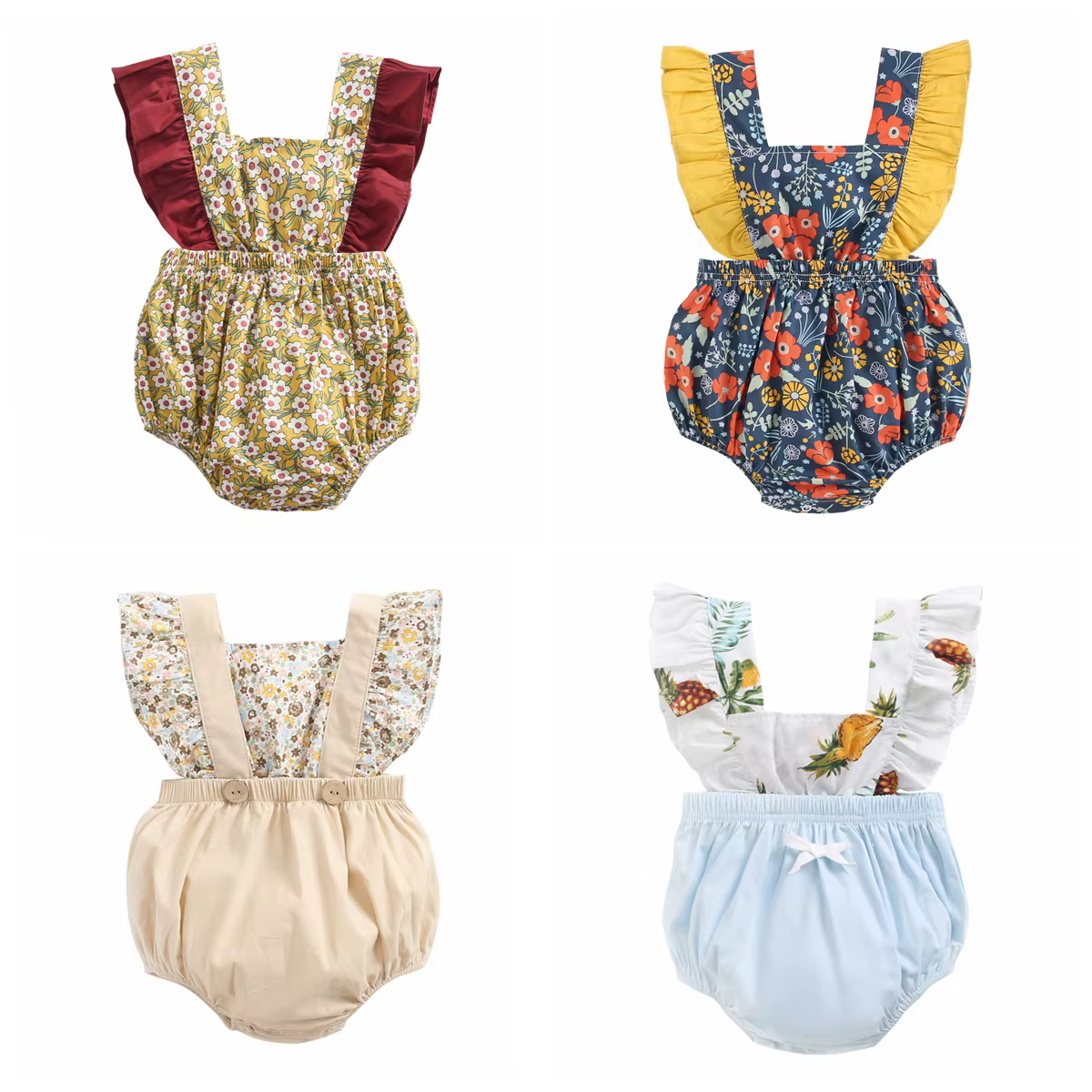 Sanlutoz été coton bébé filles barboteuses nouveau-né princesse