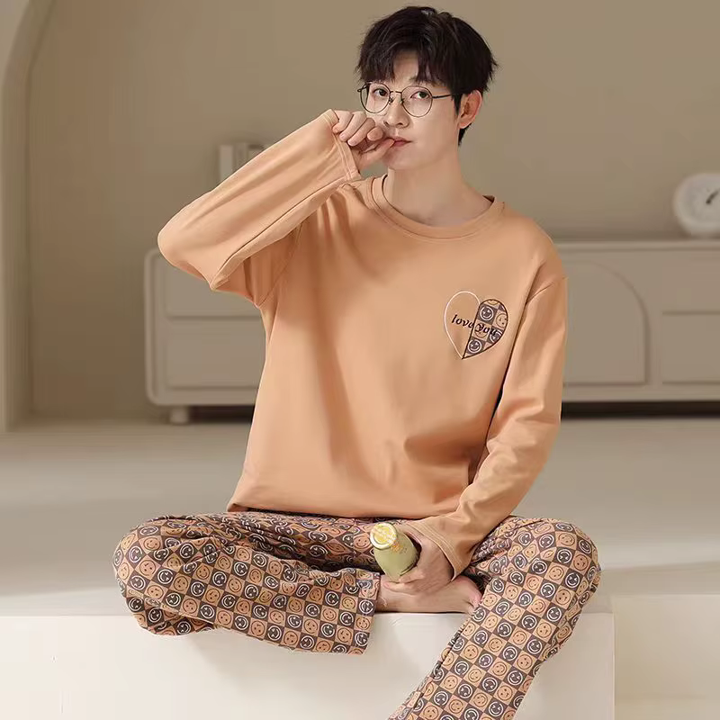 Printemps-automne nouveauté pyjamas pour hommes ensemble de vêtements de détente à manches longues automne-hiver