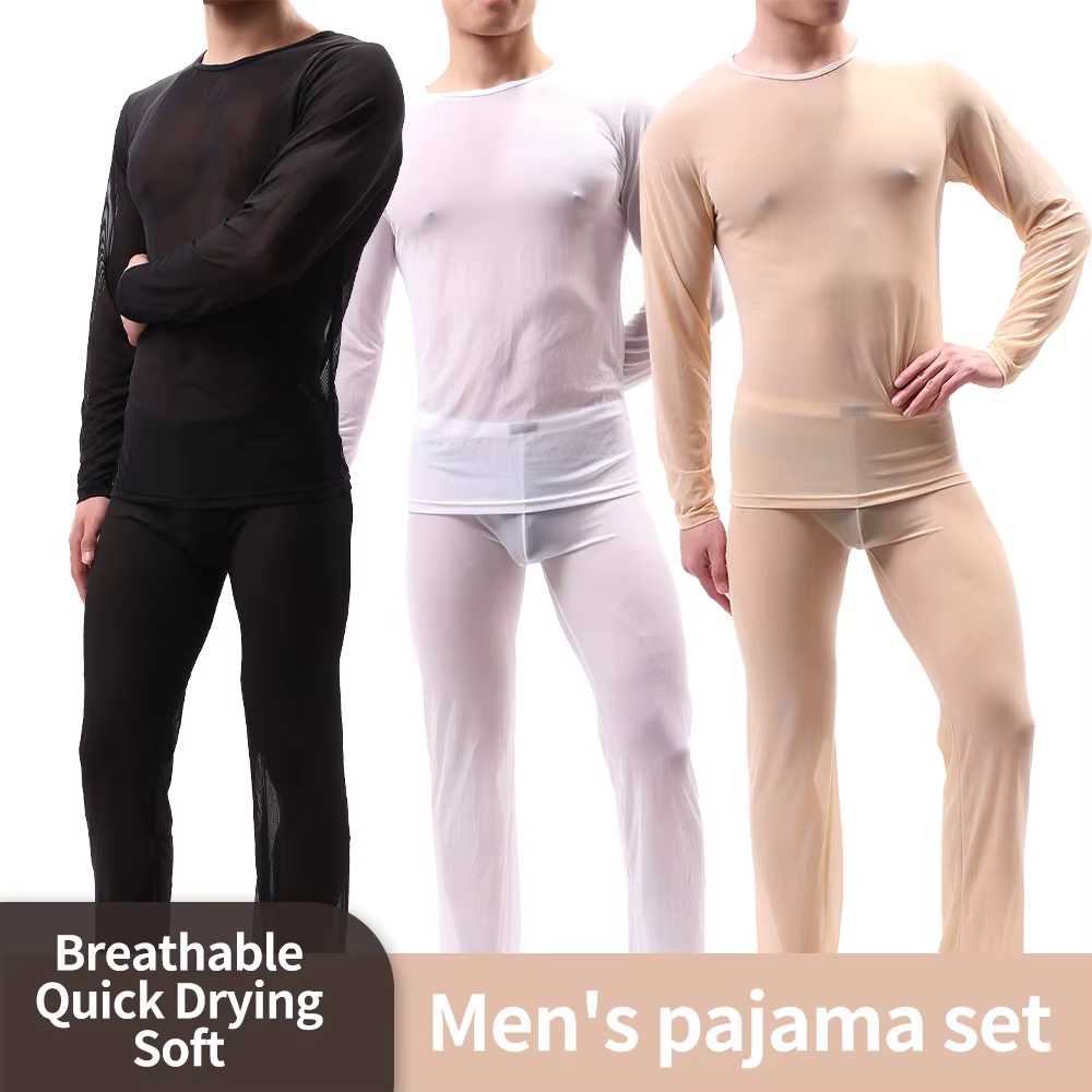 Ensemble pyjama en maille pour hommes – Vêtements de détente doux et respirants à séchage rapide