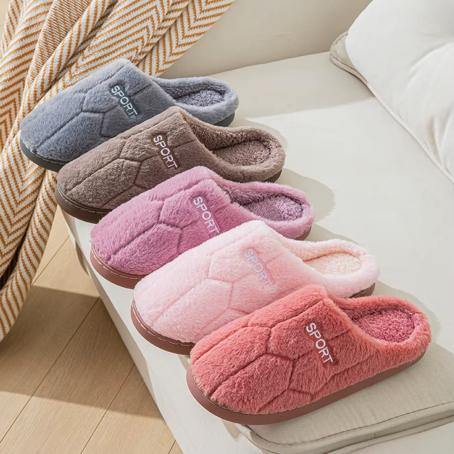 Pantoufles en coton pour femmes en automne et en hiver