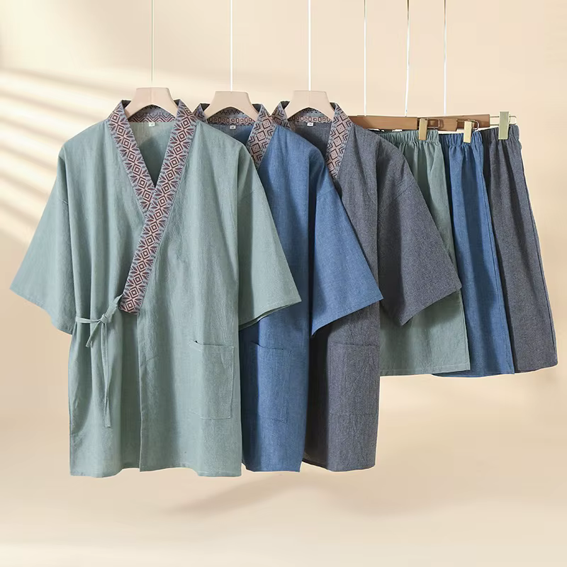 100% coton hommes pyjamas été japonais Kimono