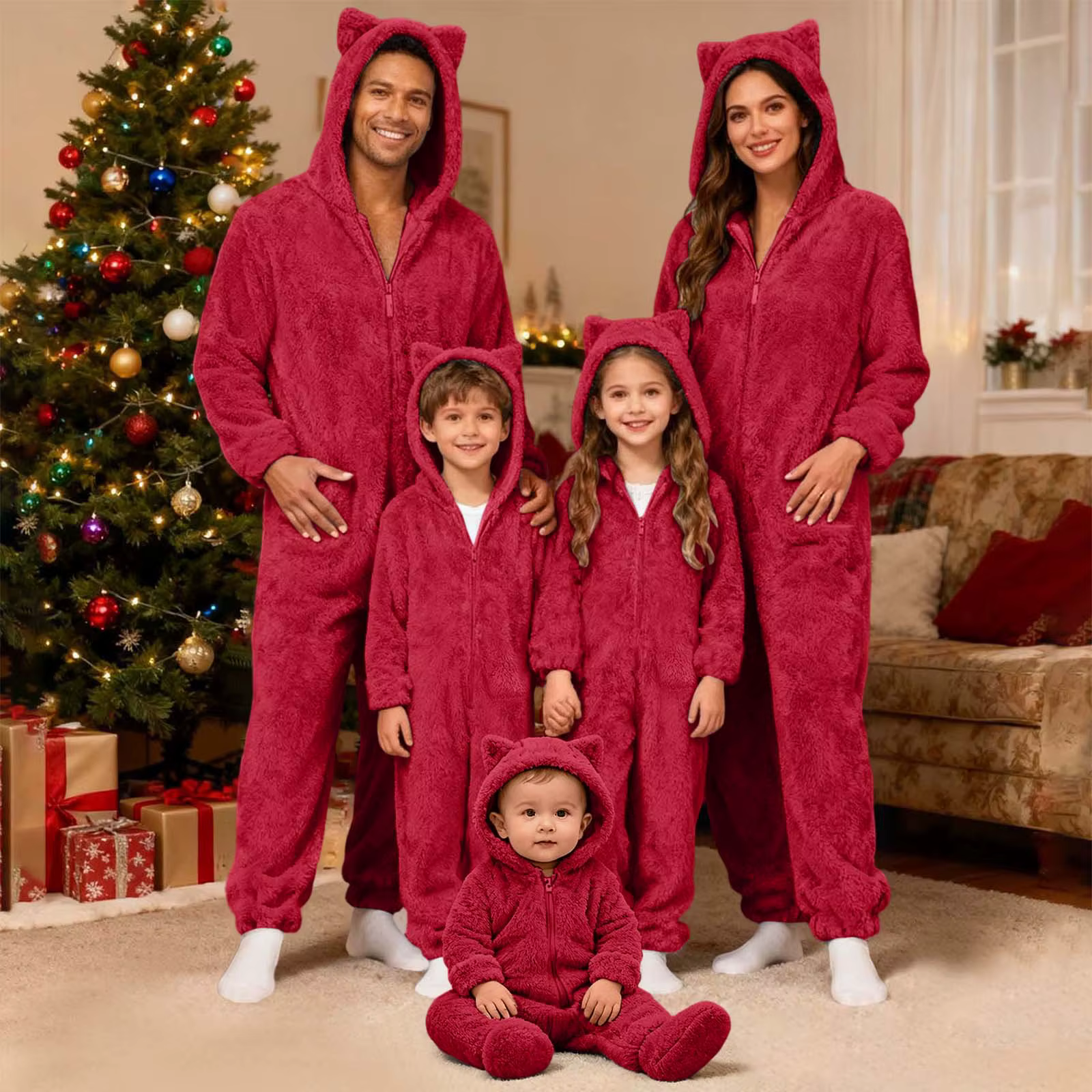 Famille noël pyjamas ensemble