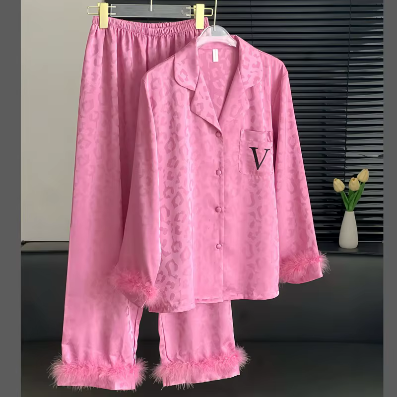 Pyjama imprimé léopard imbibé pour femme