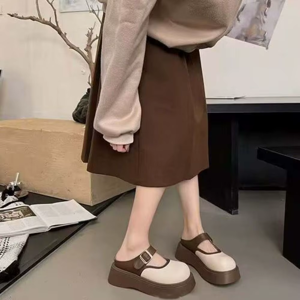 Sandales décontractées rétro en PVC pour femme