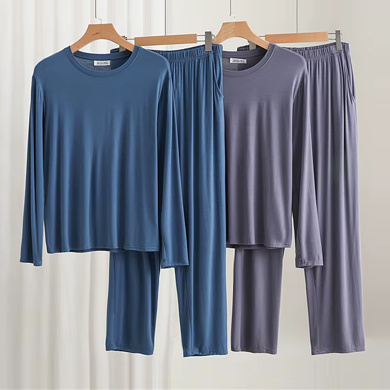 3XL-6XL hommes Pyjamas ensemble nouveau Modal à manches longues pantalon costume décontracté grande taille vêtements de