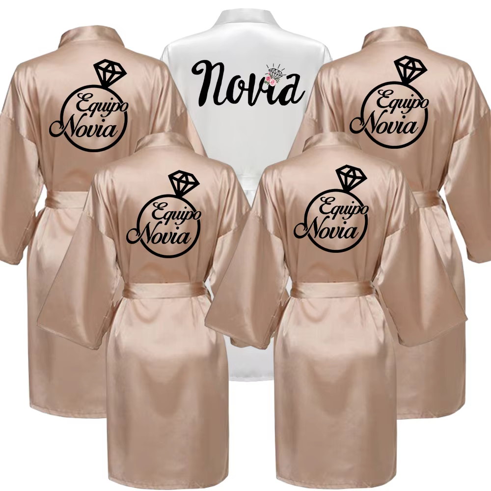 Peignoir Kimono en Satin pour ixde Mariage