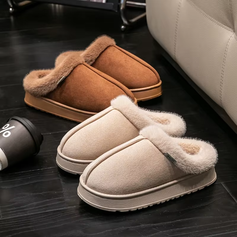 Pantoufles polaires avec doublure en fourrure pour femmes