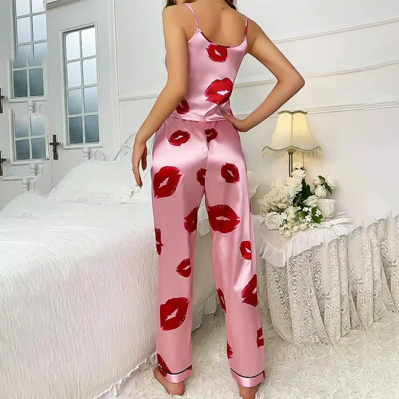 Ensemble de pyjama en satin imprimé Jules pour femme