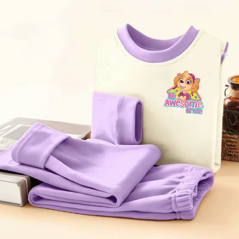 PAW Patrol dessin animé imprimé filles chaud confortable doux Pijamas ensembles automne et hiver enfants décontracté